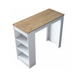 Tavolo Fisso Marrone Noce Bianco 2 Posti Forma Rettangolare 120x50x100h cm, Sfumatura Colore Struttura Noce - Assan