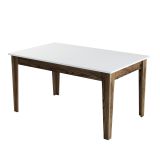 Tavolo Fisso Marrone Noce Bianco 6 Posti Forma Rettangolare 145x88x75h cm, Peso Supportato 120 kg - Viverone