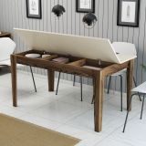 Tavolo Fisso Marrone Noce Bianco Crema 6 Posti Forma Rettangolare 145x88x75h cm, Peso Supportato 120 kg - Viverone