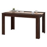 Tavolo Fisso Marrone Noce Marrone Rovere 6 Posti Forma Rettangolare 135x80.5x74.5h cm, Colore Ripiano Marrone - Simala