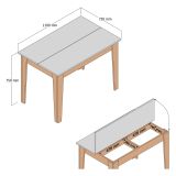 Tavolo Fisso Marrone Noce Nero Marmo 6 Posti Forma Rettangolare 110x72x75h cm, Peso Supportato 120 kg - Zane