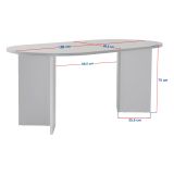 Tavolo Fisso Marrone Noce Scuro 6 Posti Forma Ovale 180x90x75h cm, Materiale Piano in Legno Nobilitato - Monterano
