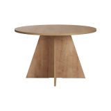 Tavolo Fisso Marrone Rovere 4 Posti Forma Rotondo 120x120x75h cm, Peso Supportato 60 kg - Racale