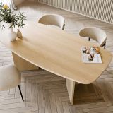 Tavolo Fisso Marrone Rovere 6 Posti Forma Ovale 190x100x75h cm, Sfumatura Colore Struttura Rovere - Milani