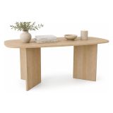 Tavolo Fisso Marrone Rovere 6 Posti Forma Ovale 190x100x75h cm, Sfumatura Colore Struttura Rovere - Milani