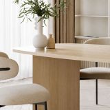 Tavolo Fisso Marrone Rovere 6 Posti Forma Ovale 190x100x75h cm, Sfumatura Colore Struttura Rovere - Milani
