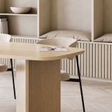Tavolo Fisso Marrone Rovere 6 Posti Forma Ovale 190x100x75h cm, Sfumatura Colore Struttura Rovere - Milani