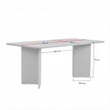 Tavolo Fisso Marrone Rovere 6 Posti Forma Rettangolare 180x90x75h cm, Materiale Piano in Legno Nobilitato - Noleme