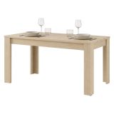 Tavolo Fisso Marrone Rovere 6 Posti Ripiano Effetto Dogato 135x80x76h cm, Forma Rettangolare - Luarca