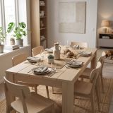 Tavolo Fisso Marrone Rovere 6 Posti Ripiano Effetto Dogato 135x80x76h cm, Forma Rettangolare - Luarca