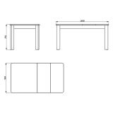 Tavolo Fisso Marrone Rovere 8 Posti Angoli Arrotondati 160x91x77h cm, Forma Rettangolare - Olgiate
