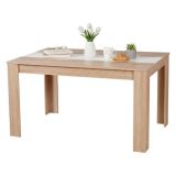 Tavolo Fisso Marrone Rovere Bianco 6 Posti Forma Rettangolare 135x80.5x74.5h cm, Colore Struttura Bianco - Simala