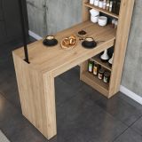 Tavolo Fisso Marrone Rovere Nero 2 Posti Ideale per bar e Open Space 120x56x199h cm, Forma Rettangolare - Ezzelini
