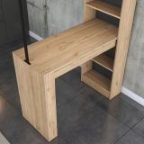 Tavolo Fisso Marrone Rovere Nero 2 Posti Ideale per bar e Open Space 120x56x199h cm, Forma Rettangolare - Ezzelini