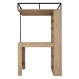 Tavolo Fisso Marrone Rovere Nero 2 Posti Ideale per bar e Open Space 120x56x199h cm, Forma Rettangolare - Ezzelini