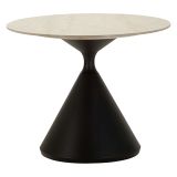 Tavolo Fisso Marrone Rovere Nero 4 Posti Forma Ovale 180x90x73h cm, Sfumatura Colore Struttura Rovere - Baleha