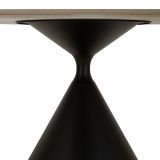 Tavolo Fisso Marrone Rovere Nero 4 Posti Forma Ovale 180x90x73h cm, Sfumatura Colore Struttura Rovere - Baleha
