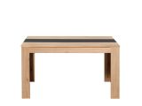Tavolo Fisso Marrone Rovere Nero 6 Posti Forma Rettangolare 135x80.5x74.5h cm, Colore Struttura Nero - Simala