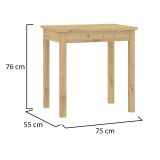 Tavolo Fisso Marrone Rovere Nodi 4 Posti Forma Quadrato 75x55x76h cm, Sfumatura Colore Struttura Rovere Nodi - Loda