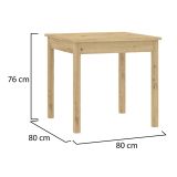 Tavolo Fisso Marrone Rovere Nodi 4 Posti Forma Quadrato 80x80x76h cm, Sfumatura Colore Struttura Rovere Nodi - Lofaka