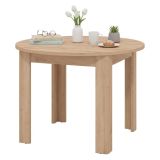Tavolo Fisso Marrone Rovere Nodi 4 Posti Forma Rotondo 106.5x106.5x76.5h cm, Materiale Piano in Legno Nobilitato - Gorlago