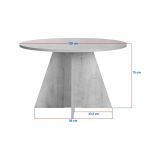 Tavolo Fisso Marrone Rovere Nodi 4 Posti Forma Rotondo 120x120x75h cm, Peso Supportato 60 kg - Racale