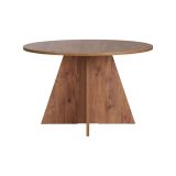 Tavolo Fisso Marrone Rovere Nodi 4 Posti Forma Rotondo 120x120x75h cm, Peso Supportato 60 kg - Racale