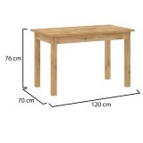 Tavolo Fisso Marrone Rovere Nodi 6 Posti Forma Rettangolare 120x70x76h cm, Sfumatura Colore Struttura Rovere Nodi - Litabana