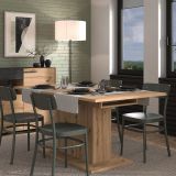 Tavolo Fisso Marrone Rovere Nodi 6 Posti Forma Rettangolare 160x91.5x76h cm, Materiale Piano in Legno Nobilitato - Siano