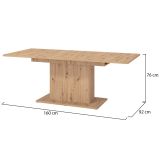 Tavolo Fisso Marrone Rovere Nodi 6 Posti Forma Rettangolare 160x91.5x76h cm, Materiale Piano in Legno Nobilitato - Siano