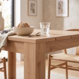 Tavolo Fisso Marrone Rovere Nodi 6 Posti Ripiano Effetto Dogato 135x80x76h cm, Forma Rettangolare - Luarca