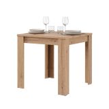 Tavolo Fisso Marrone Rovere Nodi 6 Posti Ripiano Effetto Dogato 80x80x76h cm, Forma Quadrato - Trosa