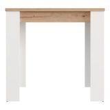 Tavolo Fisso Marrone Rovere Nodi Bianco 4 Posti Ripiano Effetto Dogato 80x80x76h cm, Forma Quadrato - Trosa