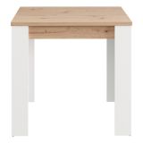 Tavolo Fisso Marrone Rovere Nodi Bianco 4 Posti Ripiano Effetto Dogato 80x80x76h cm, Forma Quadrato - Trosa