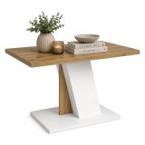 Tavolo Fisso Marrone Rovere Nodi Bianco 6 Posti Forma Rettangolare 138x90x76h cm, Sfumatura Colore Struttura Rovere Nodi - Livani