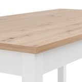 Tavolo Fisso Marrone Rovere Nodi Bianco Opaco 8 Posti Forma Rettangolare 160x80x77h cm, Sfumatura Colore Struttura Rovere Nodi - Senn