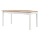 Tavolo Fisso Marrone Rovere Nodi Bianco Opaco 8 Posti Forma Rettangolare 160x80x77h cm, Sfumatura Colore Struttura Rovere Nodi - Senn