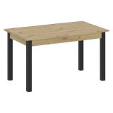 Tavolo Fisso Marrone Rovere Nodi Nero 6 Posti Forma Rettangolare 120x70x76h cm, Sfumatura Colore Struttura Rovere Nodi - Litabana