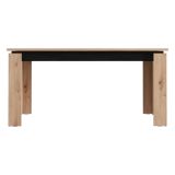 Tavolo Fisso Marrone Rovere Nodi Nero 8 Posti Forma Rettangolare 160x90x77h cm, Sfumatura Colore Struttura Rovere Nodi - Ulass