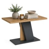 Tavolo Fisso Marrone Rovere Nodi Nero Antracite 6 Posti Forma Rettangolare 138x90x76h cm, Sfumatura Colore Struttura Rovere Nodi - Livani