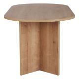 Tavolo Fisso Marrone Rovere Scuro 6 Posti Forma Ovale 200x90x75h cm, Materiale Piano in Legno Nobilitato - Nofalota
