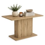Tavolo Fisso Marrone Rovere Scuro 6 Posti Forma Rettangolare 138x80x74h cm, Sfumatura Colore Struttura Rovere Scuro - Litarari