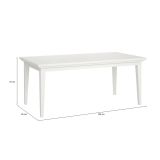 Tavolo fisso Morgane, Ripiano da cucina, Consolle per sala da pranzo, Ripiano rettangolare fisso, 95x180 h76 cm, Bianco