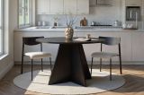 Tavolo Fisso Nero 4 Posti Forma Rotondo 120x120x75h cm, Peso Supportato 60 kg - Racale
