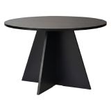 Tavolo Fisso Nero 4 Posti Forma Rotondo 120x120x75h cm, Peso Supportato 60 kg - Racale
