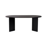 Tavolo Fisso Nero 6 Posti Forma Ovale 180x89.5x75h cm, Peso Supportato 70 kg - Monterano