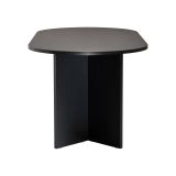 Tavolo Fisso Nero 6 Posti Forma Ovale 180x89.5x75h cm, Peso Supportato 70 kg - Monterano