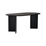 Tavolo Fisso Nero 6 Posti Forma Ovale 180x89.5x75h cm, Peso Supportato 70 kg - Monterano