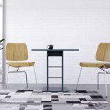 Tavolo Fisso Nero Antracite 4 Posti Dettagli in Metallo 76x76x74h cm, Forma Quadrato - Livala