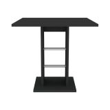 Tavolo Fisso Nero Antracite 4 Posti Dettagli in Metallo 76x76x74h cm, Forma Quadrato - Livala